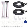 5050 4Pin LED Strip Connector Kit with  6.6ft RGB Extension Cable, Strip to RGB Controller Jumper, LED Strip to Strip Jumper, L Shape Connectors, Gapless Connector. 