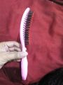 1pcs 9 inch long 4 holes Curve Pink Hair Brush with Wire Bristle for ladies Gents Glide Though Tangles With Ease For All Hair Types For Women, Men, girl and boy Wet And Dry Hair comb. 