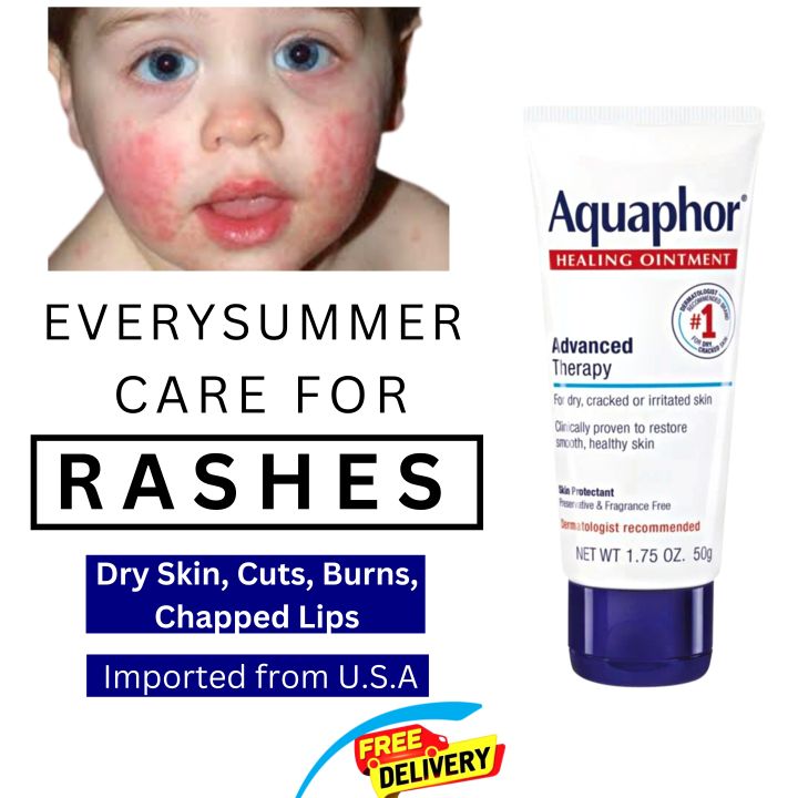 Aquaphor Healing Ointment Advanced Therapy to Relieve Chapped, Dry or Cracked Skin On-The-Go 100% Original Imported from USA 50g Tube Very Fast Skin Repairing Ointment Dermatologist Recommended