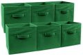 Collapsible Storage Bins - 6 Pack - These decorative fabric storage bins are collapsible and great organizers for shelves, closets, or under the bed. Suitable for clothes or to store children's toys. 