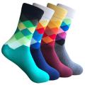 【BestGO】Men's Dress Socks Funny Colorful Argyle Patterned High Fun Sock,Combed Cotton Colorful Van Gogh Retro Oil Painting Men Socks cool casual Dress Funny party dress crew Socks. 