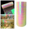 Permanent Glossy Rainbow Film Holographic Vinyl for Package Bow Applique DIY. 