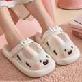 Cartoon Women Spring Summer New Product Cute Teeth Rabbit Women's Baotou External Wearing and Home Cooling Slippers with Hole Shoes for Two Wears. 
