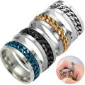 AAA Collection 3 Stainless Steel Chain Spinner Ring for Men and Boys Chain Spinner Chala. 