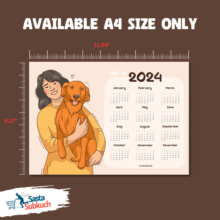 Calendar%202024%20Wall%20Calendar%20with%20Laminated%2012%20Months%20Complete%20A4%20Size%20Loving%20Dog%20Calendar%20Imported%20Material%20-%20Image%203