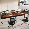 Two-Person Desk, Office Computer Desk Workstation Desk with Privacy Panel. 