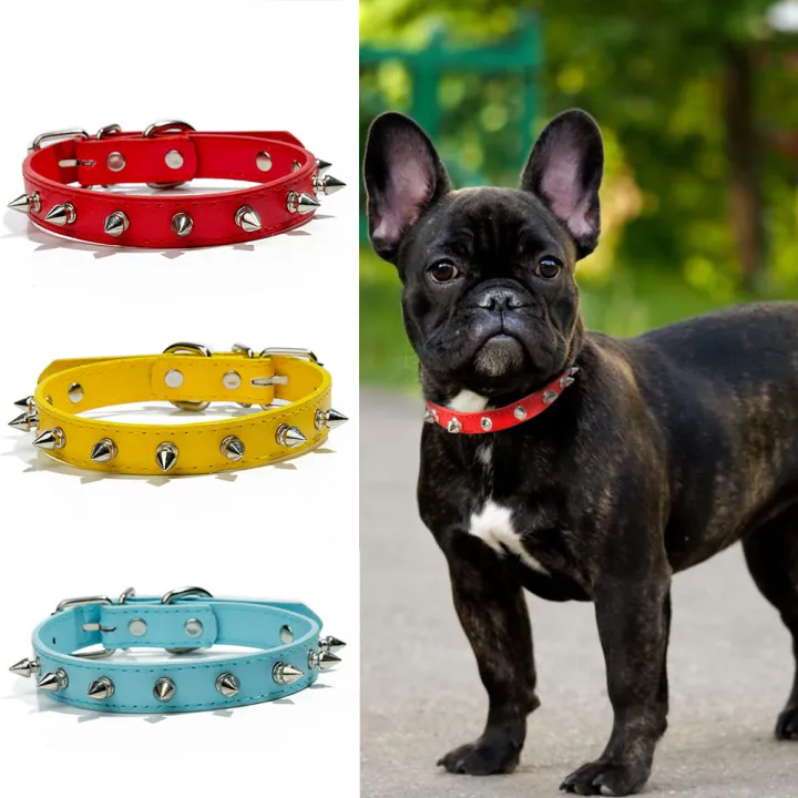 Spiked Dog Collar Spiky Cat Collar Pu Adjustable Pet Collar With Spikes For Cats Puppy Small Dogs Chihuahua Pug Bulldog