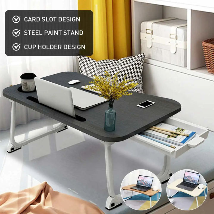 Portable Folding Laptop Stand Holder Study Table Lapdesk Wooden ...