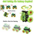 ack of 2 Pcs Set - Friction Powered Mini Tricycle Cartoon Scooter and 360 Monster Truck Car Toy For Kids Boys and Girls Diecast Toys Cars - Push and Go Die Cast Vehicle. 
