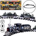 Military Electric Train Track Set With Train Sound and Lights and Real Smoke Effect - Circle Track Set - Operated Battery. 
