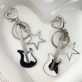 Harajuku Y2k Guitar Love Heart Star Key Chain for Women Sweet Cool Trend Pendant STARLITE. 