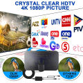 DVB-T2 Digital TV Antenna 3000 Miles Amplifier 4K 8K 25DB High Gain HD DTV Box Digital Amplifier Indoor Active Aerial Flat Design for Smart TV Car Travel indoor. 