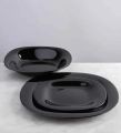 18 Piece Plates Set, Black Marble plates, 6 x 8" Plates, 6 x 9" & 6 x 11" Plates.. 