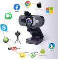 Webcam,1080P HD 110-Degree View Angle Webcam with Microphone. 