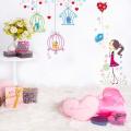 wall sticker xl8117 Pegatinas de pared de jaula de pájaros de revestimiento simple para niños sala de estar decoración del hogar calcomanías de vinilo de dibujos animados fondos de sofá de TV. 