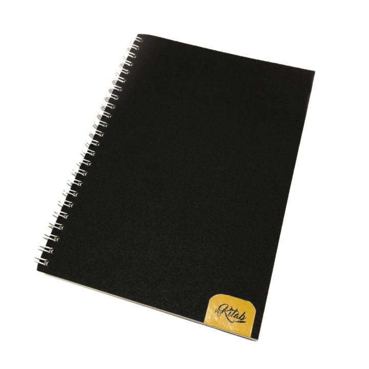 MyKitab - Black Lined Spiral Notebook-Off white Paper|Notebook for Girls and Boys |Diary
