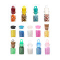 10pcs Clear Drift Bottle Glass Jars DIY Decoration Nail Art Containers Mini Message Vials Ornaments Rainbow Wishing Bottle. 