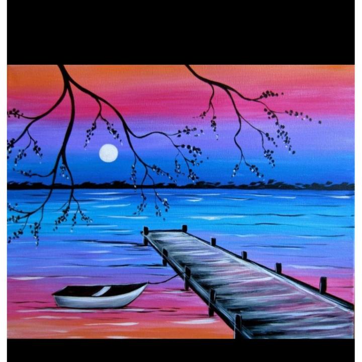 Wall decor painting on canvas Made with acrylic paint Size 12x12 Beautiful color combination Best for home decoration Good for gift someone