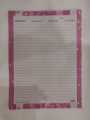 Pack of 60 Assignment Paper Sheets - Colored Border (Narrow Lining). 