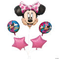 Minnie Mouse 5 Foil Balloons Set For Girl Birthday Decoration. 