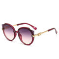 【Poggioio】2022 New Vintage Cat Eye Round Sunglasses Women's Korean Version Metal Rimless Gradient Sun Glasses Luxury Shades UV400 очки. 