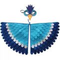 Kids Cosplay Costume Stage Performance Owl Peacock Wings Bird Felt Cape with Mask for Girls Boys Halloween Party Cloak. 