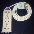 Extension Lead with 12feet wire 4 Sockets (two simple  two pin+ two universal sockets three pin). 