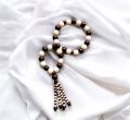 Black & white Marbal Beads 8mm Men's Prayer Beads Rosary Charm Bracelet for Women Men. 