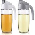 Auto Flip Olive Oil Dispenser Bottle (Oil Jug) Leakproof Condiment Container With Automatic Cap and Stopper,Non-Drip Spout,Non-Slip Handle for (Kitchen ware Cooking)(Oil Jug) Plastic inner glass ( 1 Piece ). 