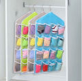 16 Pocket Hanging Organizer, Durable Clear Door Fordable Wardrobe Storage Organizer Hanging Bag. 16 Pockets space saver for organizing home.. 