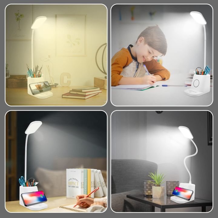 Study%20lamp%20LED%20Desk%20Lamp%20with%20Adapter%20Led%20Desk%20Light%20with%20Pen%20Holder%20and%20Phone%20Stand,%203%20Color%20Modes%20with%20Dimmable%20Brightness,%20360%C2%B0Flexible%20,Eye-Protection%20for%20StudentLamps%20for%20Home%20Office,%20White%20Desk%20Light%20-%20Image%205