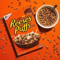REESE’S PUFFS Chocolatey Peanut Butter Cereal, Kid Breakfast Cereal, Family Size, 19.7 oz. 