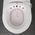 Sitz Bath Toilet Bidet Tub with Flusher for Postpartum Care White Pink. 