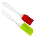 best Silicone Brush and Spatula set -silicone spatula 2pcs set-Spatula & BBQ Oil Brush - Transparent Mini Sized -Spatula for Non Stick Cookware (Multi-Coloured). 