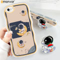 AMORVOR for OPPO A71 Back Cover (With Free Holder) Astronaut Soft Wavy Phone Case Camera Protection Transparent TPU Soft Cover. 