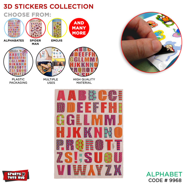 3D Sticker Collections, Airplane, Disney, Astronaut, Barbie, Bear, Unicorn, Dino, Number, Dinasour, Emoji, Mickey Mouse, Frozen, Zoo Characters Stickers, Early Learning Educational Arts & Crafts, Students, Decor DIY School Supply For Girl Boys & Kids