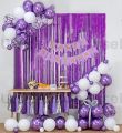 Purple Happy Birthday Decoration Set ( Purple Happy Birthday Banner + 30 latex balloons + 5 confetti balloons + 1 PC Curtain)  birthday decorations for girls , kids , unique birthday theme. 
