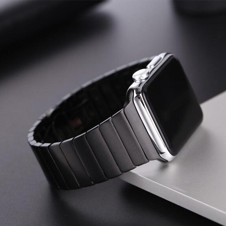 Metal Strap For Apple Watch Band 38mm 40mm 41mm 42mm 44mm 45mm No Gap Join Stainless Steel Bracelet Wristband For Apple watch 8 7 6 5 4 3 SE 2 1 Strap Daraz.pk