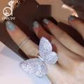 Real Gold Plated Flying Butterfly Finger Ring Moving Wings Butterfly Ring For Girls. 