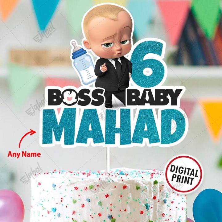 Personalised Digital Cake Topper Boss Baby Theme Topper for Birthday Party Celebration