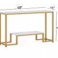 New Console Table in Golden Finish with Laminated Wood Top For Living Room Table Hallway Table Entryway Table Console Table. 