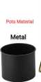 1 Metal Round Freestanding Wired Black & Gold Planter Home Decor Best for Lounge, Bedroom, Drawing Room / Planters / Planters with stand / Planters with stand and pots. 