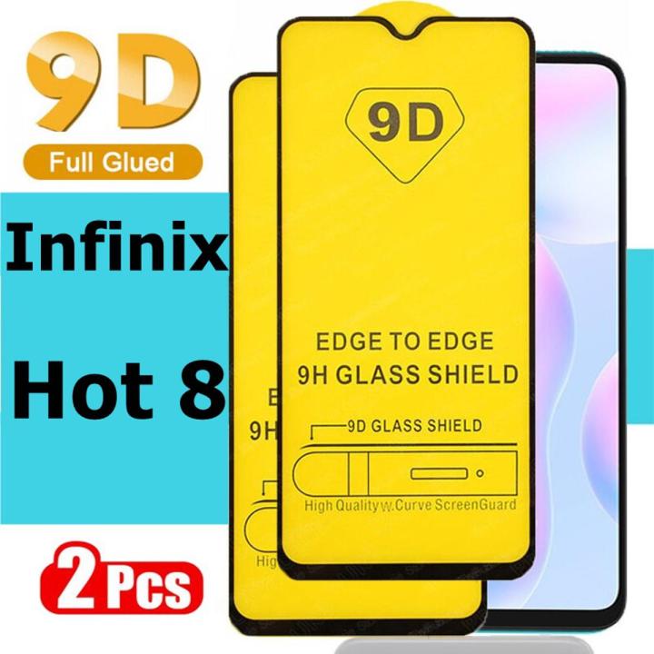 2 Protectors for Infinix Hot 8 / Hot 8 Lite Tempared Glass Protector 9D/11D/21D Full Glue Tempared Glass Protector _ Pack of 2 Protectors