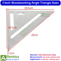 7" Rafter Square Triangle Ruler for Woodworking, High-Precision Solid Aluminum Angle Measuring & Marking Tool for Carpentry & Construction by Electrica. 
