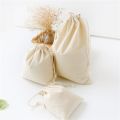 10X12/14X16/19X24/25X32cm White Drawstring Pouches Gift Blank Bags For DIY Cotton Hemp Bags Jewelry Display Packaging Storage. 