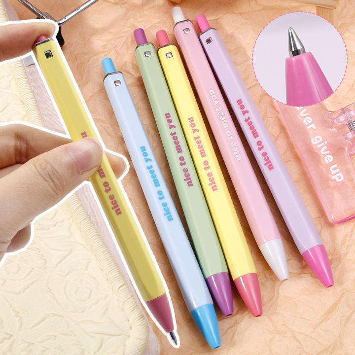 Push Writing 1/5Pcs 0.5Mm Creative Push-type Writing Gel Pen Black Ink Large ...
