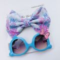 【hot】 2Pcs/Pack Bows Headband Round Sunglasses For Children Kids Vintage Summer Sun Glasses Protection Glasses Baby Hair Accessories. 