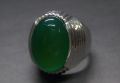 Yemeni Natural Sabz Aqeeq Mens Ring Sterling Silver 925 Green Agate Ring Handmade Green Carnelian Ring Chandi Ring Sabaz Akik Ring Hakik Ring Aqiq Ring. 