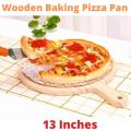 New Wood Wooden Paddle Peel Pizza Pan Serving Dish Board Tray for Pizza Baking Cutting serving - 13 inches. 