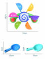 Children's Bathing, Turning, Windmill With Spoon, Baby Shower, Play Water, Rainbow Windmill, Shower, Water Play Toy. 